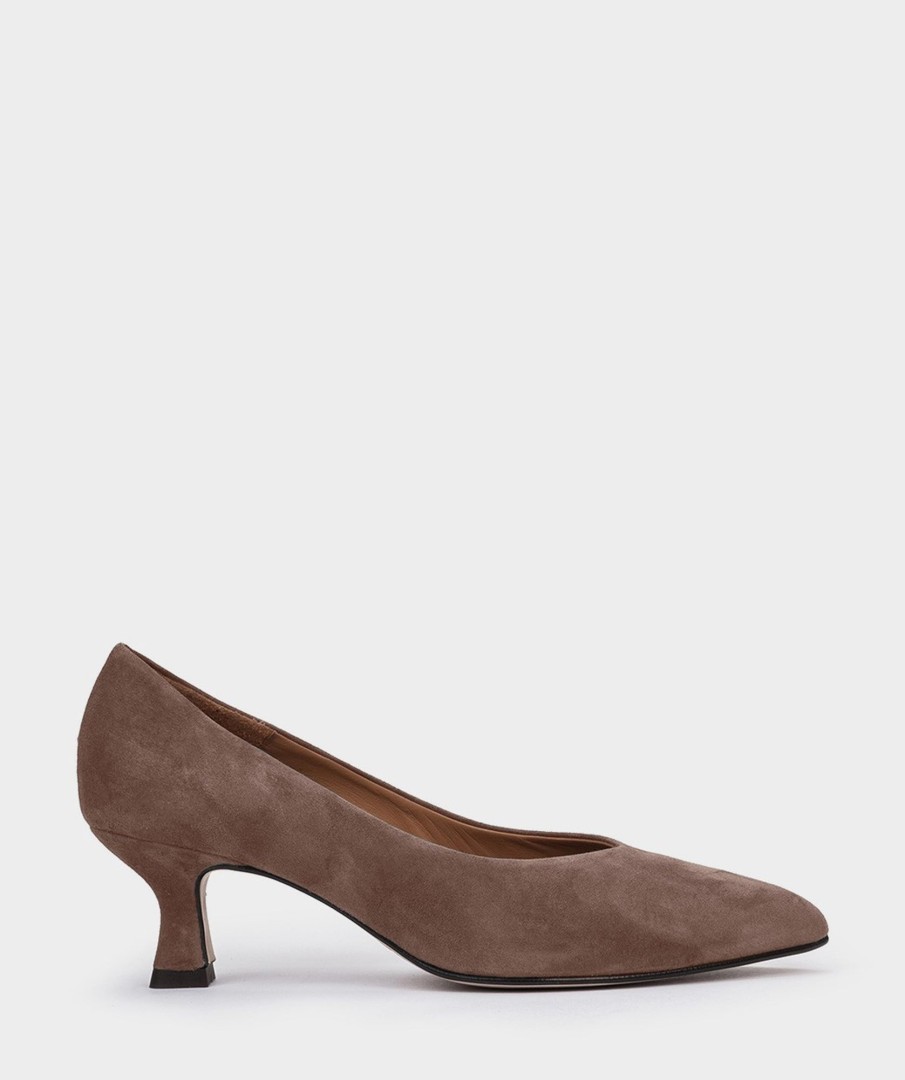 Shoe Pedro Miralles Pumps | Thin-Toe Heeled Shoes Made Of Suede. Amalfi Acero