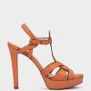 Shoe Pedro Miralles Heeled Sandals | Leather Heeled Sandals Alfa Orange