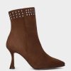 Shoe Pedro Miralles Ankle Boots | Brown Suede Ankle Boots With High Heels Amalfi Tabac