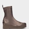 Shoe Pedro Miralles Ankle Boots | Sock Style Ankle Boots Made Of Taupe Fabric Supreme Strech Humo