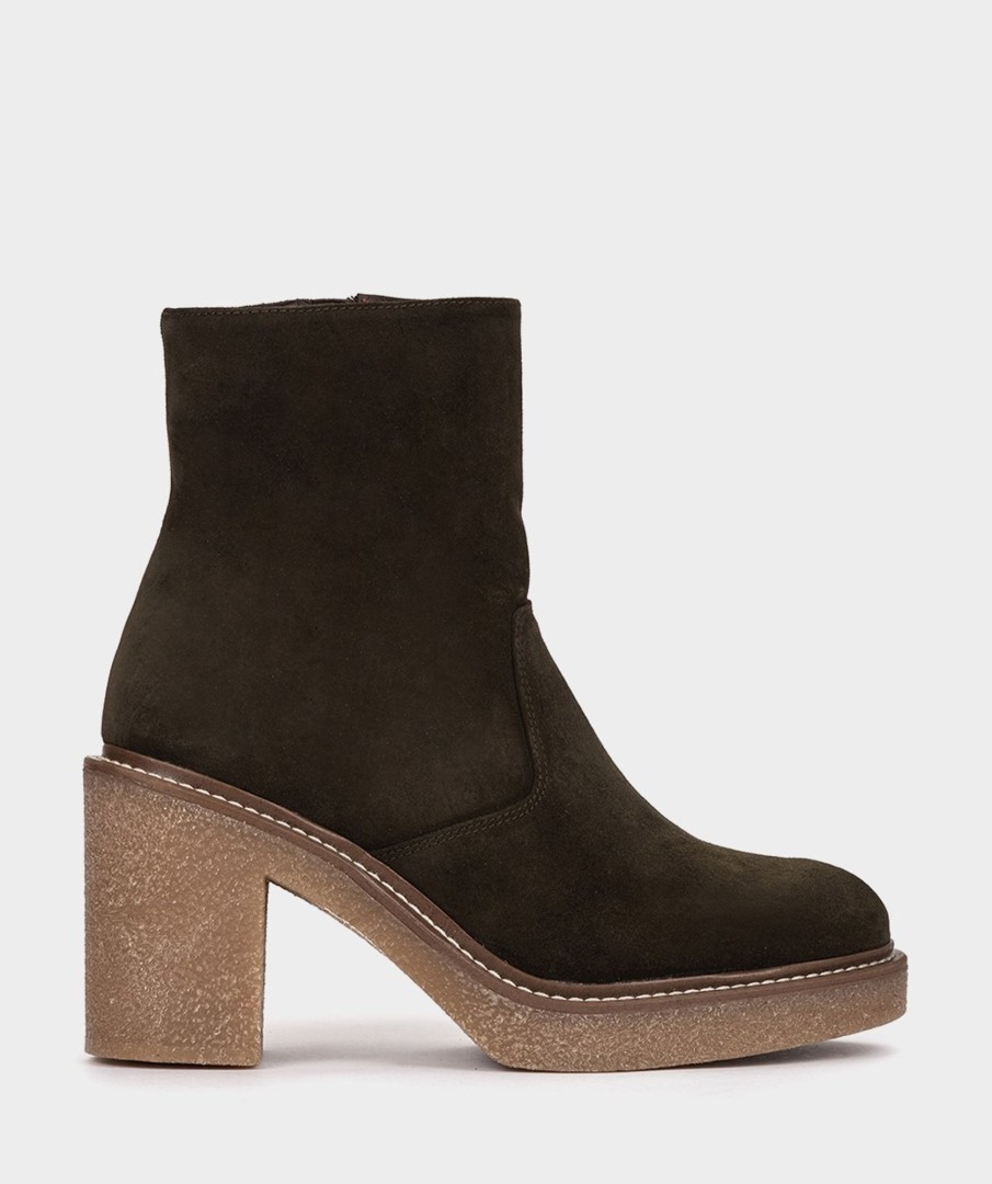 Shoe Pedro Miralles Ankle Boots | Botin De Serraje Con Tacon Y Plataforma Velour Thime