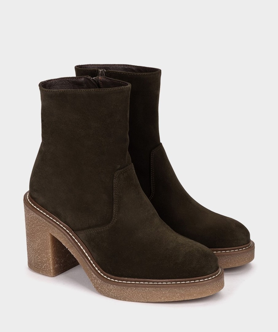 Shoe Pedro Miralles Ankle Boots | Botin De Serraje Con Tacon Y Plataforma Velour Thime