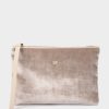 Accessories Pedro Miralles Evening Bags | Velvet Envelope Party Bag With Strap Velvet Beige