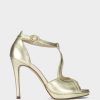 Shoe Pedro Miralles Heeled Sandals | Leather Sandals Napa Metal Platino