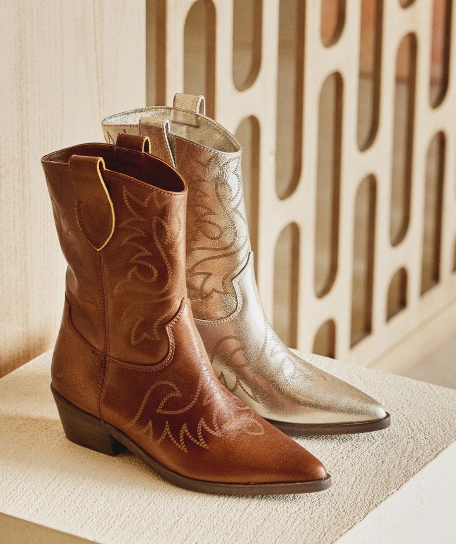 Shoe Pedro Miralles Ankle Boots | Cowboy Leather Boots Nacar Bronce