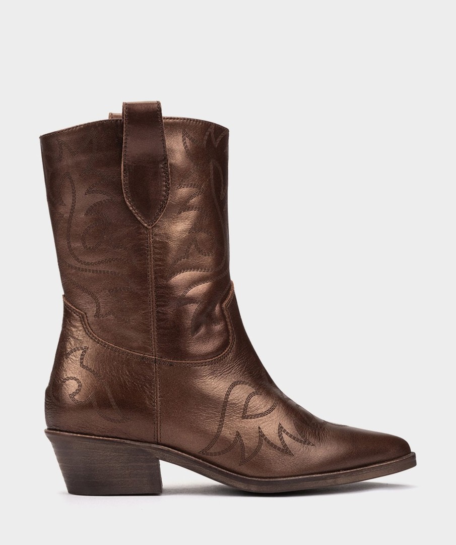 Shoe Pedro Miralles Ankle Boots | Cowboy Leather Boots Nacar Bronce