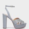 Shoe Pedro Miralles Heeled Sandals | Leather Heel Sandals Vitello Sky