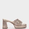 Shoe Pedro Miralles Heeled Sandals | Smoke-Tone Metallic Leather Platform Heeled Sandals Serpiente Metal Humo