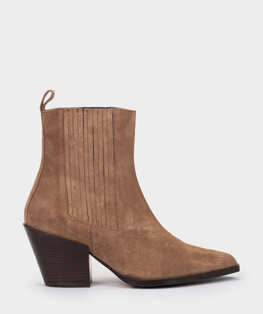 Shoe Pedro Miralles Ankle Boots | Split Leather Ankle Boots In Leather Colour Velour Birra