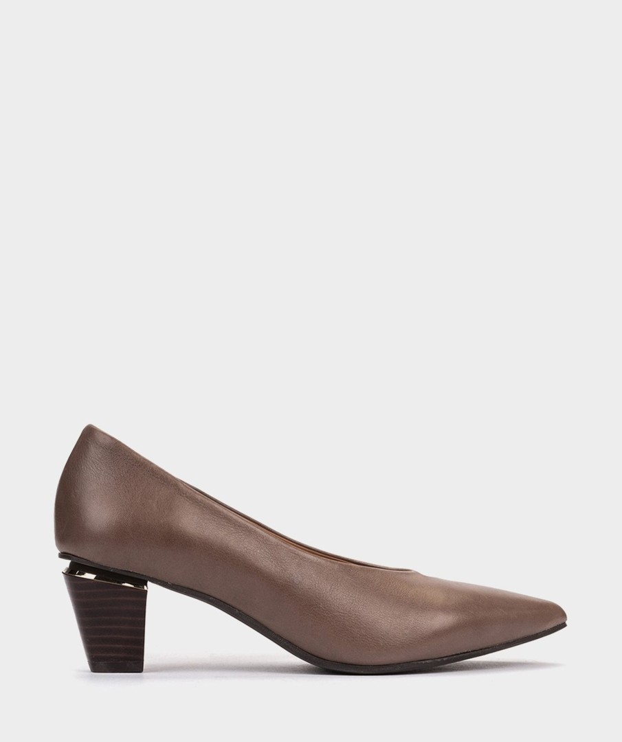 Shoe Pedro Miralles Pumps | Brown Leather High Heels Seta Fango