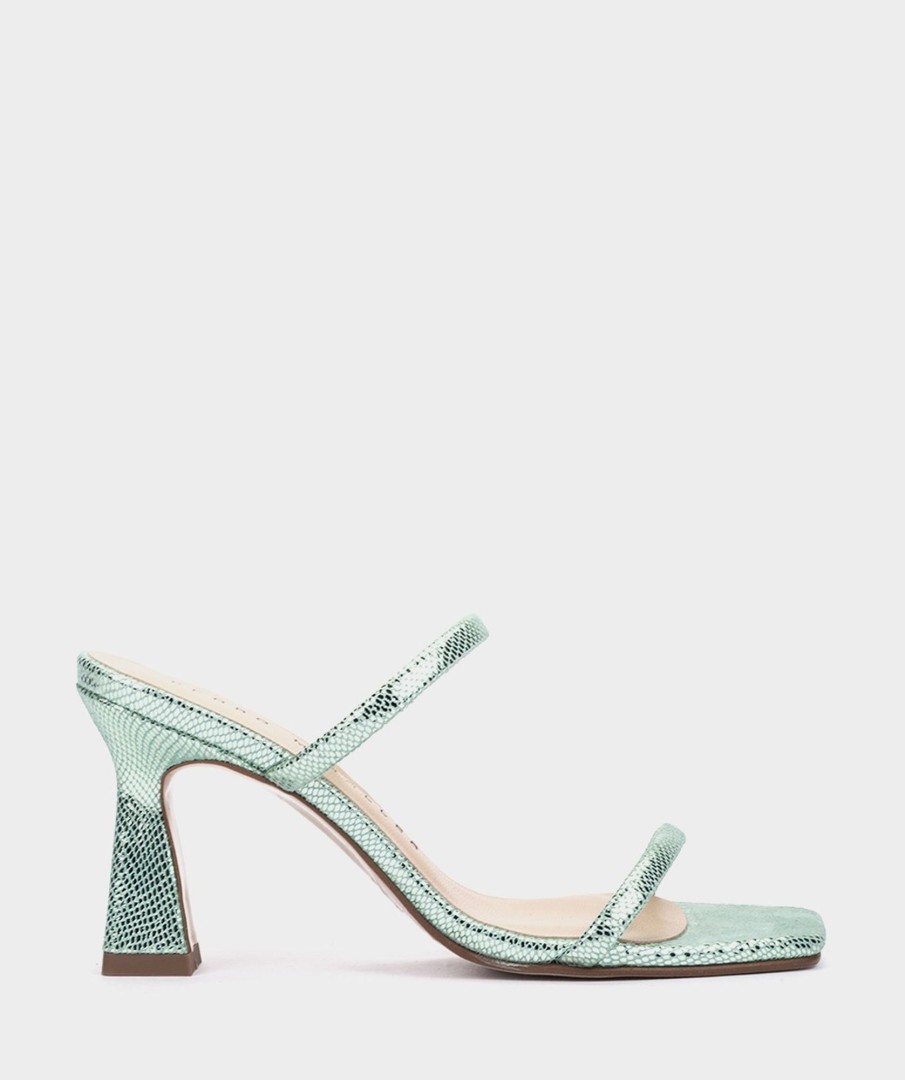 Shoe Pedro Miralles Heeled Sandals | Metallic Leather Heeled Sandals Serpiente Metal Mica