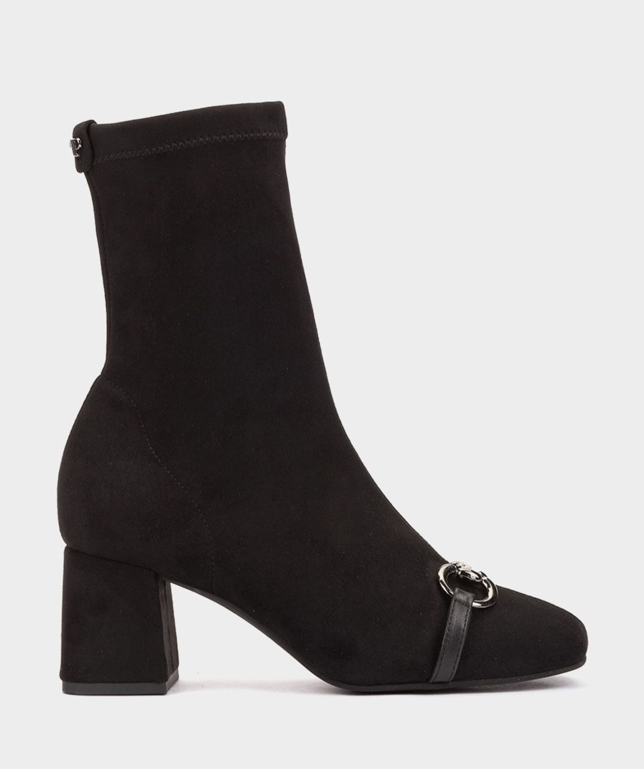 Shoe Pedro Miralles Ankle Boots | Elastic Fabric Heeled Ankle Boots. Ante Strech Negro