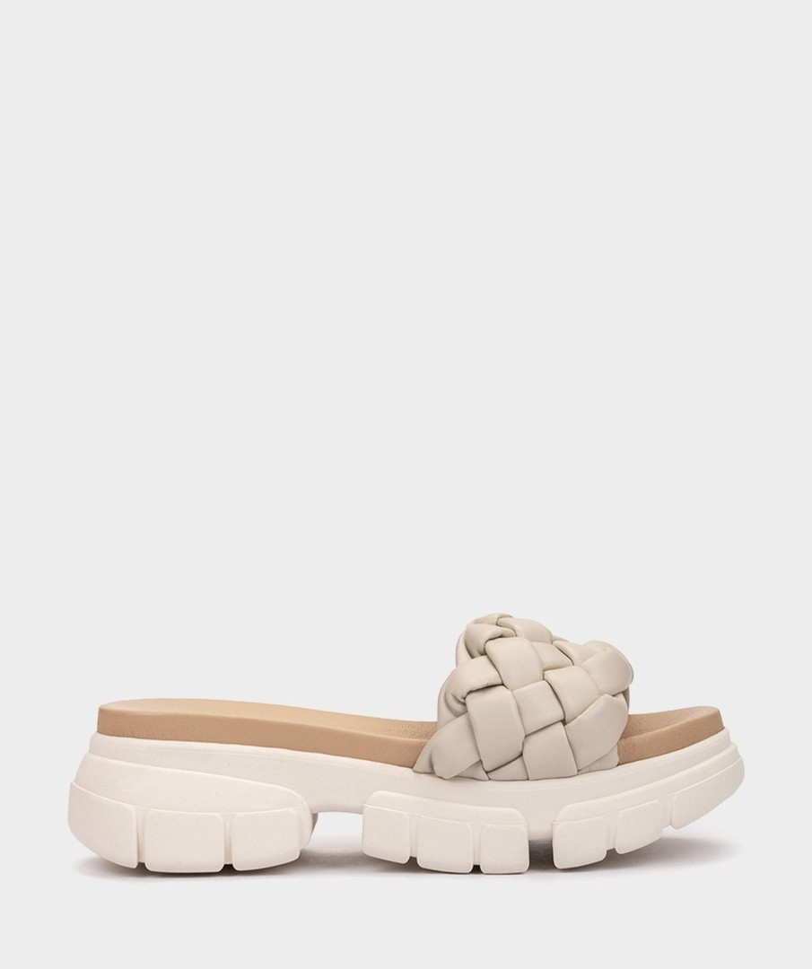 Shoe Pedro Miralles Flat Sandals | Flat Fabric Sandals Trenza Beige