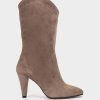 Shoe Pedro Miralles Boots | High Heeled Boots Made Of Brown Suede Leather Velour Bark