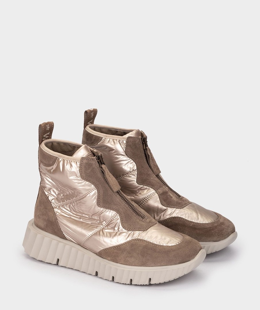 Shoe Pedro Miralles Sneakers | Sports Shoes Made Of Suede And Fabric In Brown Tesla Champagne