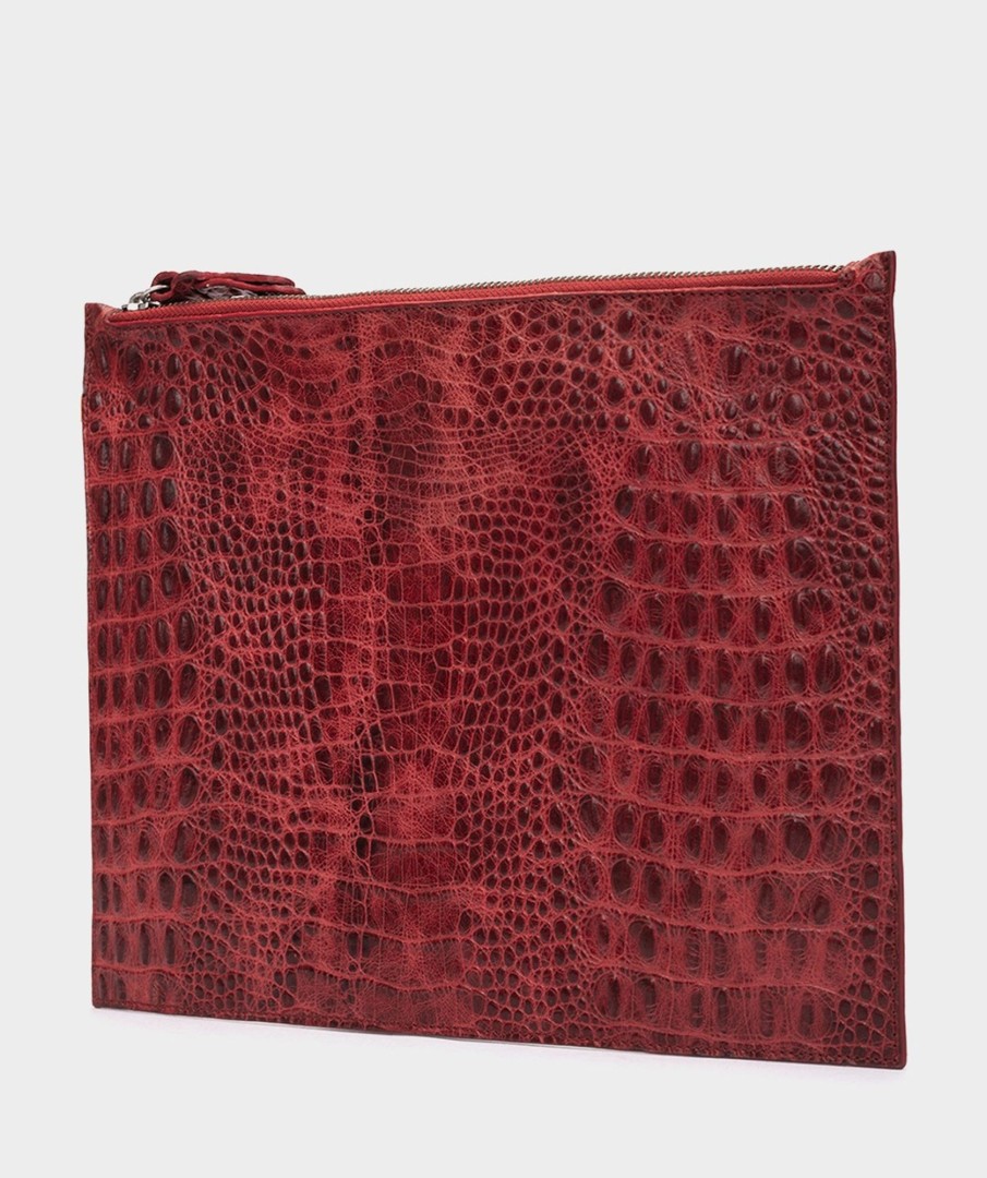 Accessories Pedro Miralles Accessories | Handbag Made Of Engraved Leather Sobre Rojo