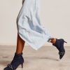 Shoe Pedro Miralles Ankle Boots | Ankle Boots With Heel And Pointed Toe, Made Of Suede Effect Elastic Fabric In Navy Colour. Ante Strech Marino