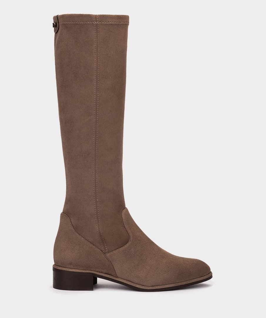 Shoe Pedro Miralles Boots | Elasticated Vegan Leather Boot In Taupe Colour Ante Strech Taupe