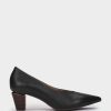 Shoe Pedro Miralles Pumps | Black Leather Heels Seta Negro