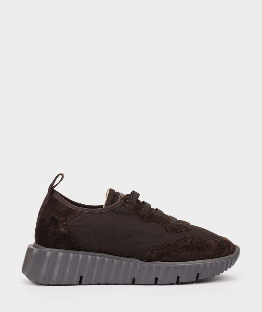 Shoe Pedro Miralles Sneakers | Leather And Textile Slippers Meme Marron/Testa