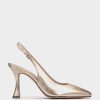 Shoe Pedro Miralles Pumps | Metallic Leather Pumps With Heel Made In Metallised Leather Napa Metal Platino