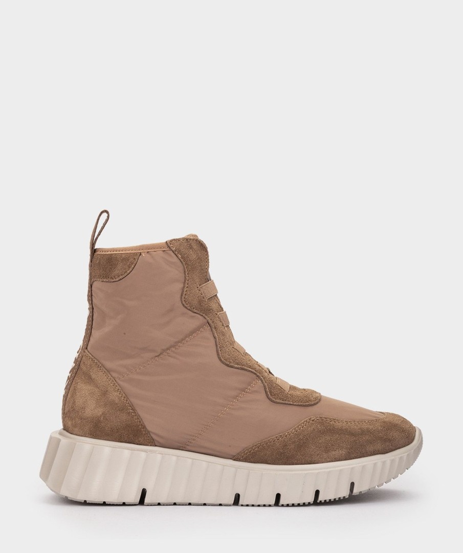 Shoe Pedro Miralles Sneakers | Sports Shoes Made Of Suede And Fabric In Brown Meme Gabardina