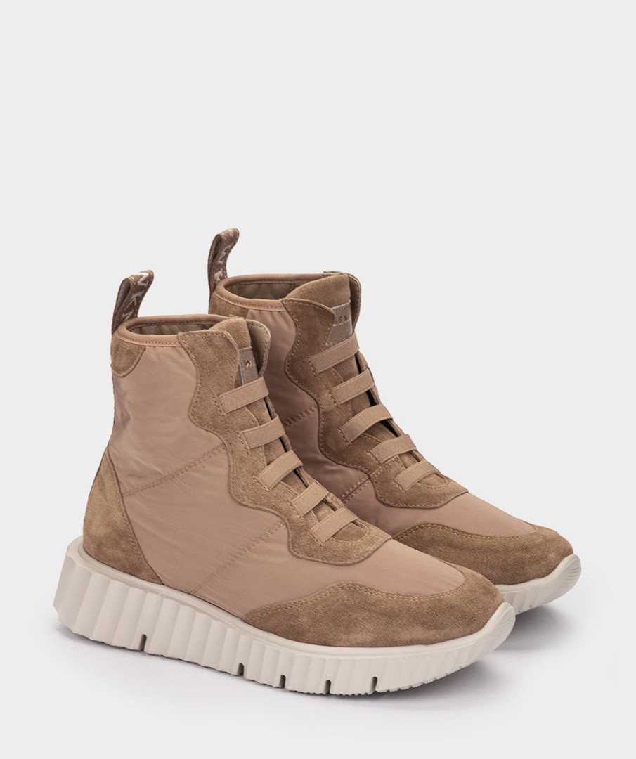 Shoe Pedro Miralles Sneakers | Sports Shoes Made Of Suede And Fabric In Brown Meme Gabardina