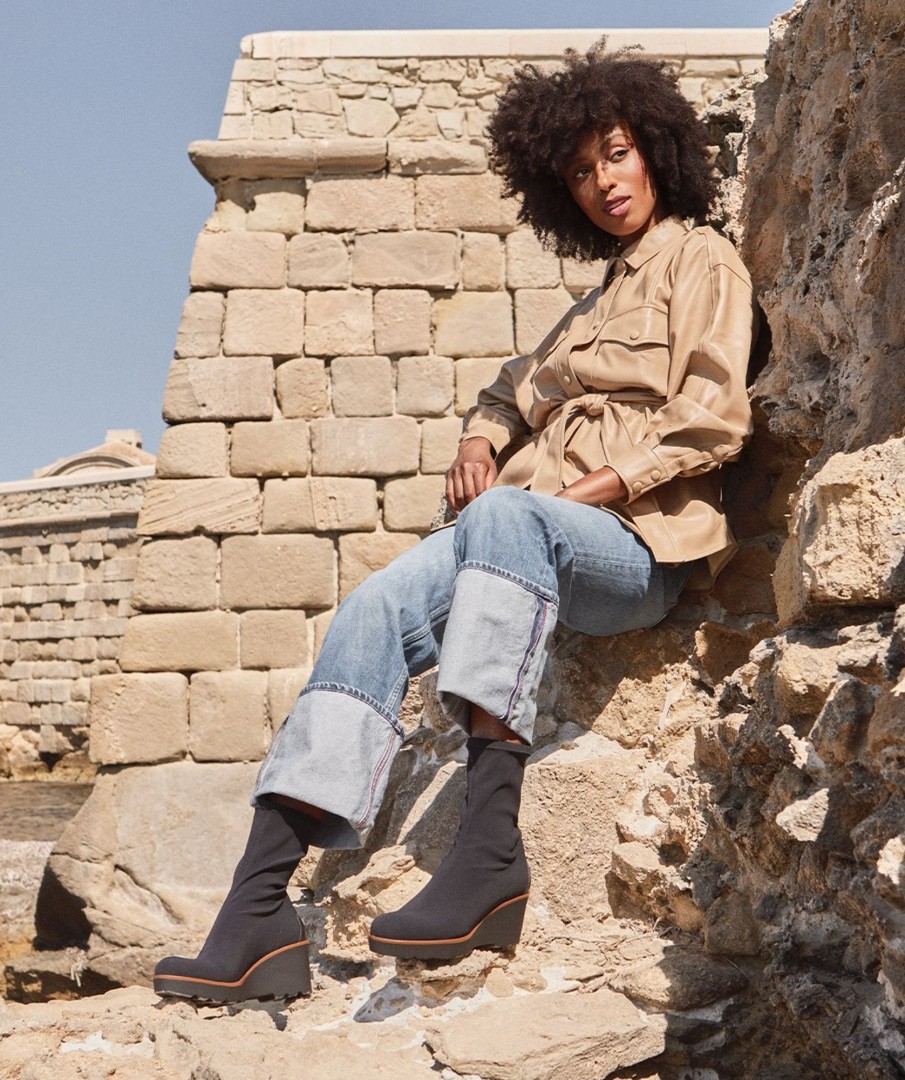 Shoe Pedro Miralles Ankle Boots | Elastic Fabric Ankle Boots. Amstel Negro