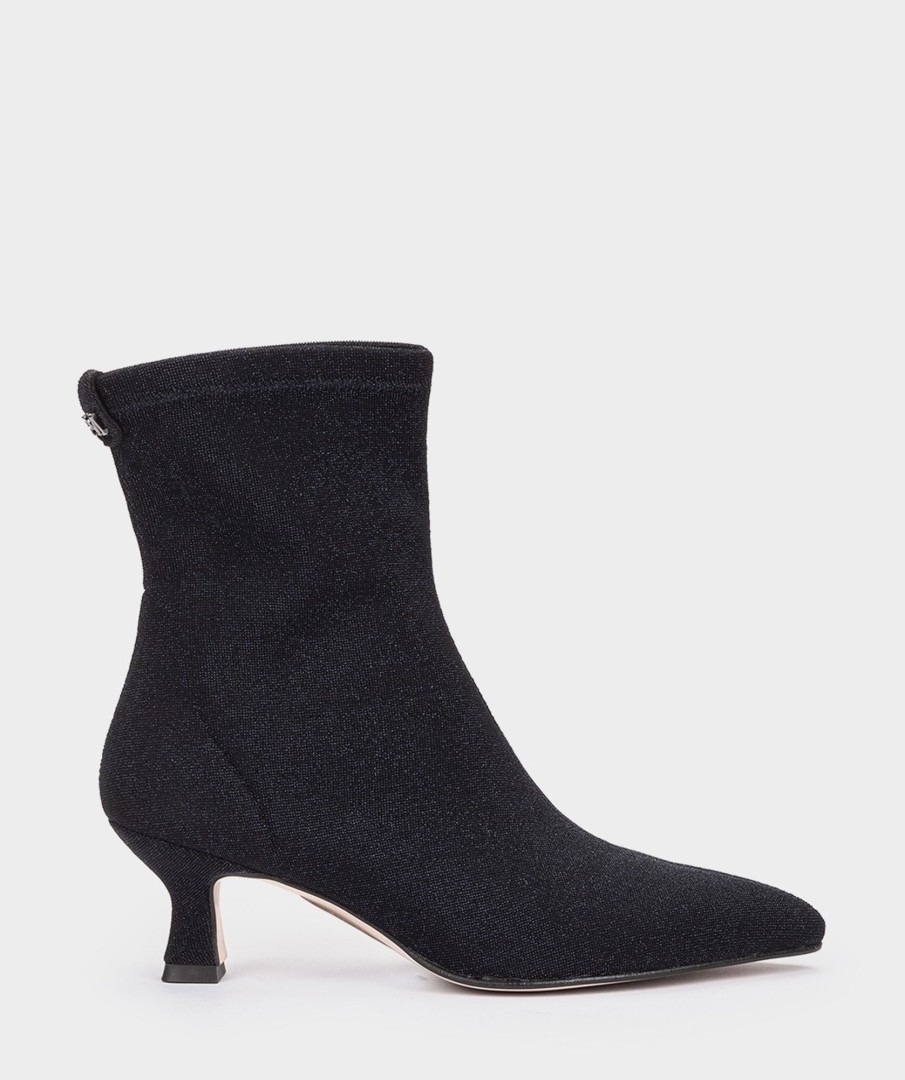 Shoe Pedro Miralles Ankle Boots | Shiny Fabric Ankle Boots With Heel Bright Marino