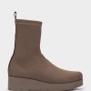 Shoe Pedro Miralles Ankle Boots | Sock Style Ankle Boots Made Of Taupe Fabric Amstel Wood