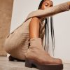 Shoe Pedro Miralles Ankle Boots | Suede Effect Stretch Fabric Ankle Boots In Taupe Colour Ante Strech Taupe