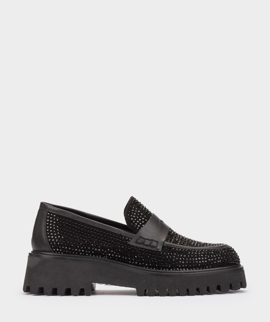 Shoe Pedro Miralles Loafers | Leather And Shiny Moccasins Seta Negro