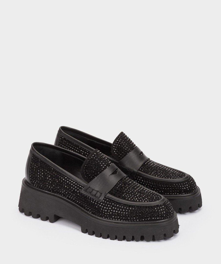 Shoe Pedro Miralles Loafers | Leather And Shiny Moccasins Seta Negro