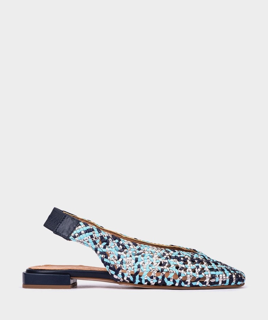 Shoe Pedro Miralles Ballet Flats | Braided Leather Dancers Trenza Multi Azules