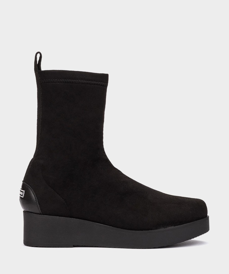 Shoe Pedro Miralles Ankle Boots | Sock-Style Ankle Boots In Black Stretch Fabric Ante Stretch Negro