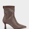 Shoe Pedro Miralles Ankle Boots | Fabric Ankle Boots With Rhinestones. Ante Strech Taupe