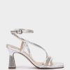 Shoe Pedro Miralles Heeled Sandals | Metallic Leather Heeled Sandals Serpiente Metal Plata