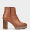 Shoe Pedro Miralles Ankle Boots | Heeled Ankle Boots Made Of Leather In Tan Color Seta Tan