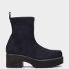 Shoe Pedro Miralles Ankle Boots | Blue Suede-Effect Stretch Fabric Ankle Boots Ante Strech Marino