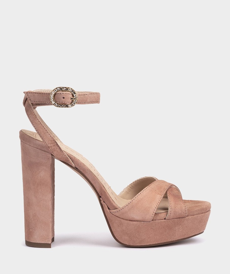 Shoe Pedro Miralles Heeled Sandals | Suede Heel Sandals Amalfi Maquillaje