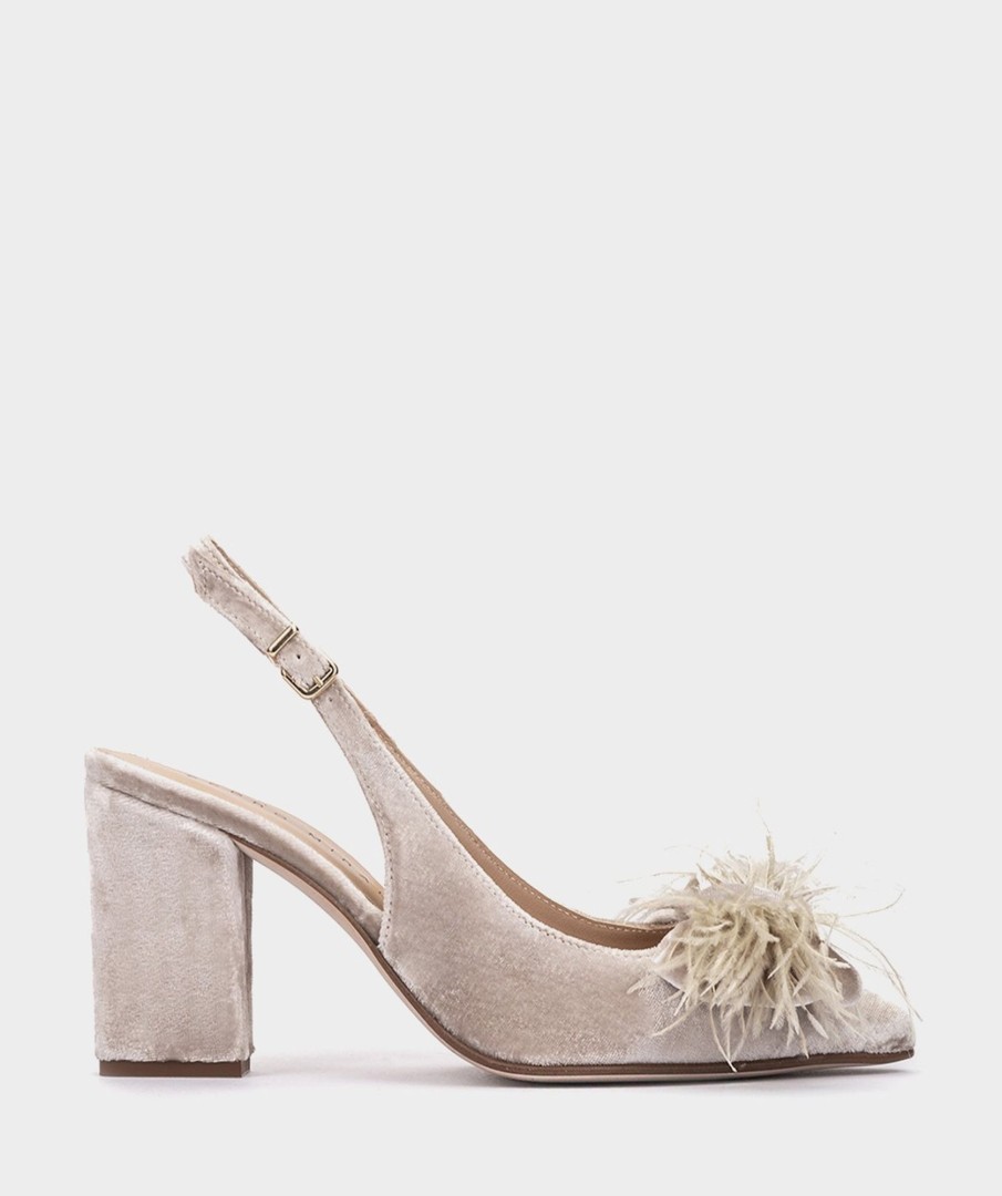 Shoe Pedro Miralles Pumps | Velvet Heeled Shoes Velvet Beige