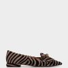 Shoe Pedro Miralles Flat Shoes | Ballerinas Made Of Leather With Animal Print Pattern Zebra Acero