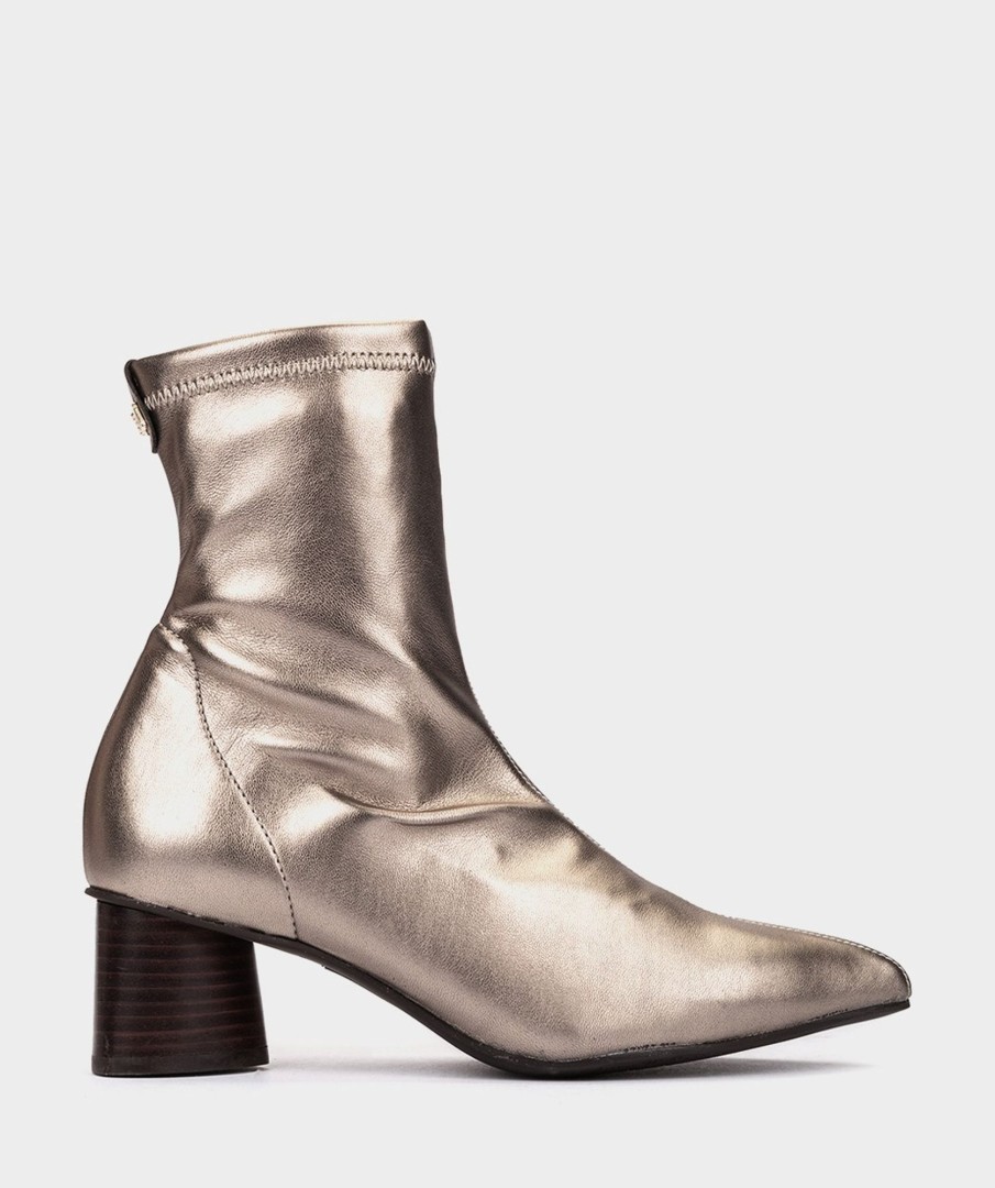 Shoe Pedro Miralles Ankle Boots | Ankle Boots In Shiny Stretch Fabric With A Fine Toe. Supreme Strech Humo