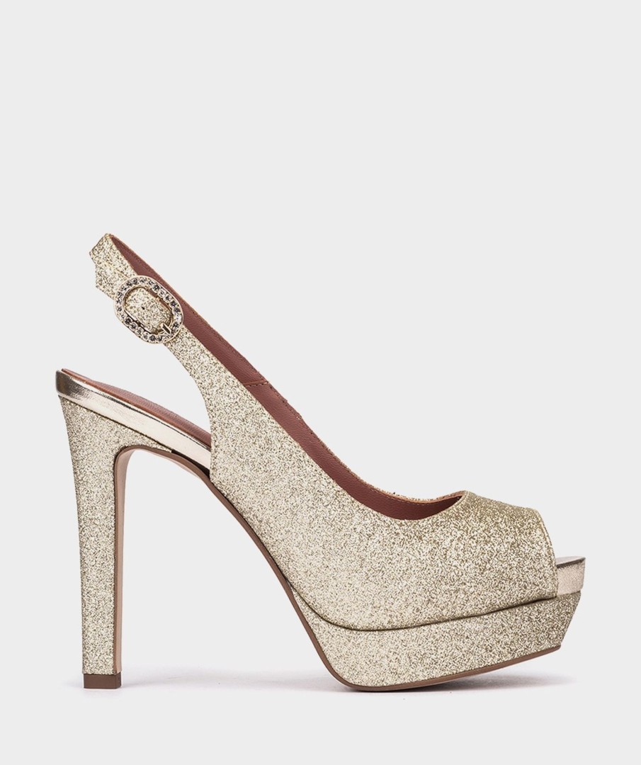 Shoe Pedro Miralles Heeled Sandals | Glitter Heeled Sandals Bright Super Platino