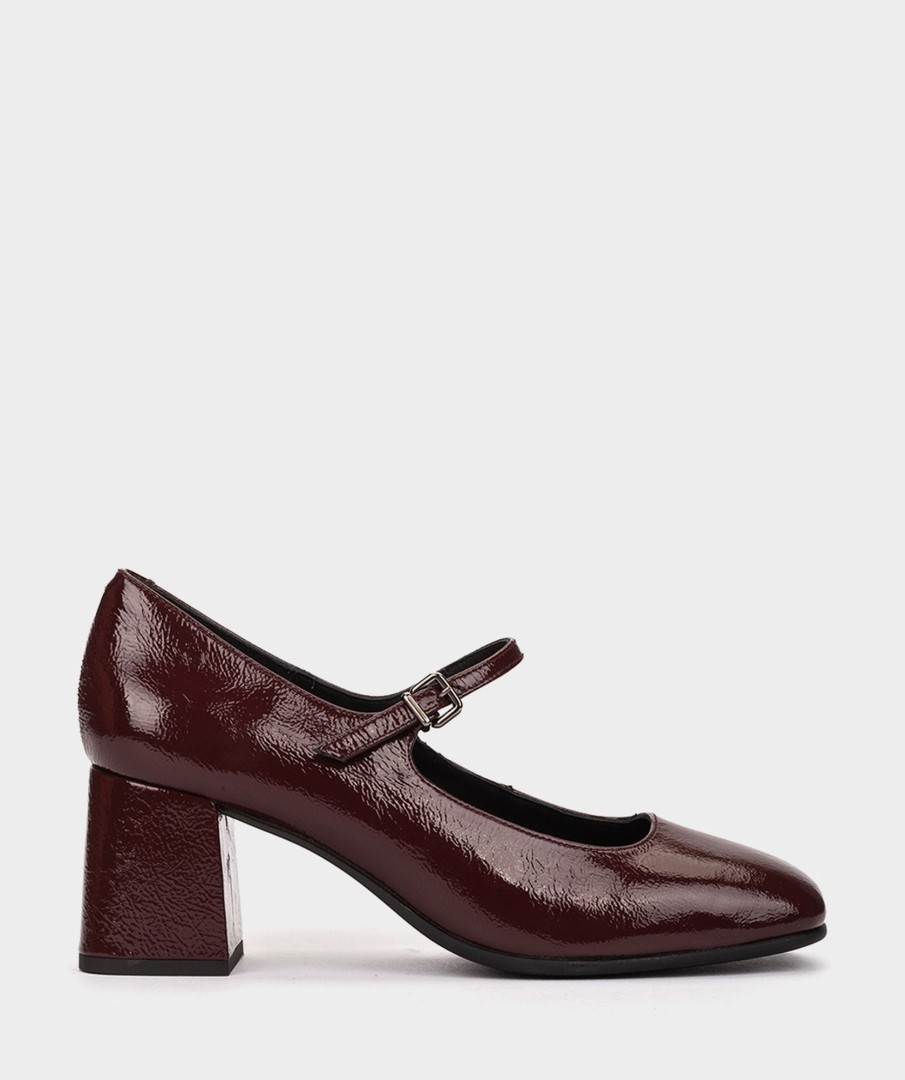 Shoe Pedro Miralles Pumps | Wine Coloured Patent Leather High Heel Shoes Reflex Wine