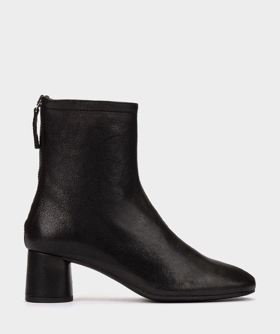 Shoe Pedro Miralles Ankle Boots | Metallic Leather Ankle Boots In Bronze Color Rock Negro