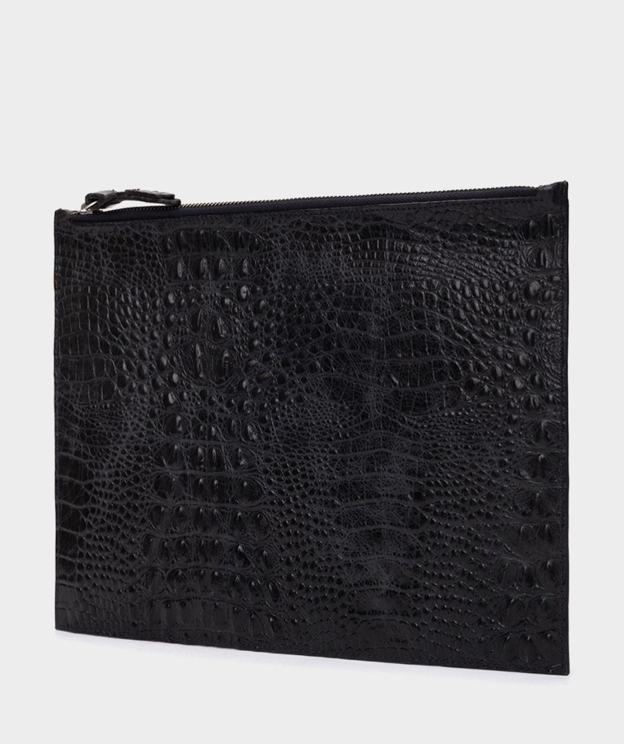 Accessories Pedro Miralles Accessories | Handbag Engraved Leather Sobre Negro