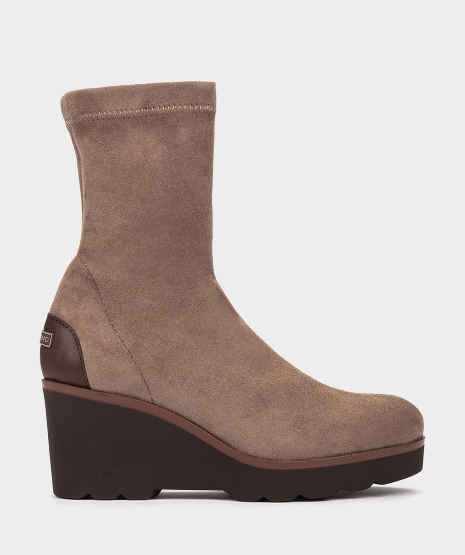 Shoe Pedro Miralles Ankle Boots | Elastic Fabric Ankle Boots. Ante Strech Taupe