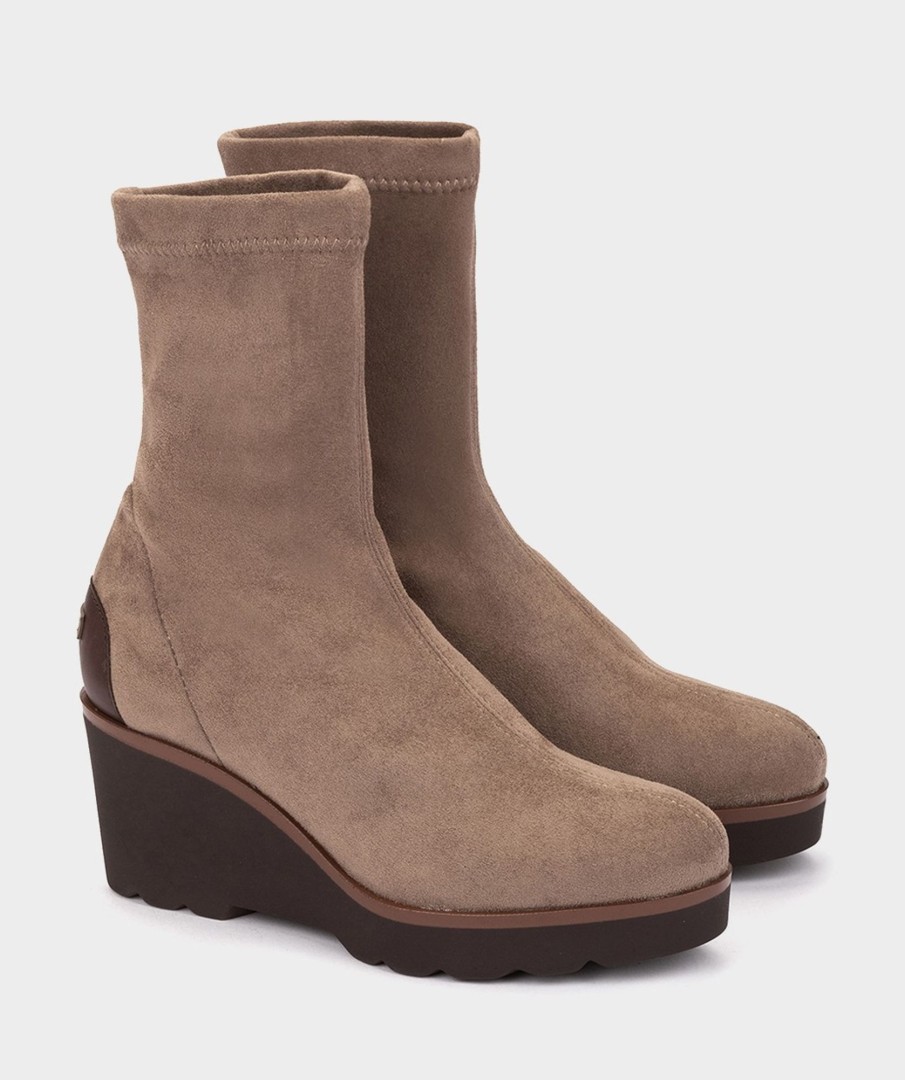 Shoe Pedro Miralles Ankle Boots | Elastic Fabric Ankle Boots. Ante Strech Taupe