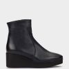 Shoe Pedro Miralles Ankle Boots | Wedge Ankle Boots With Platform In Blue Leather Elit Navy